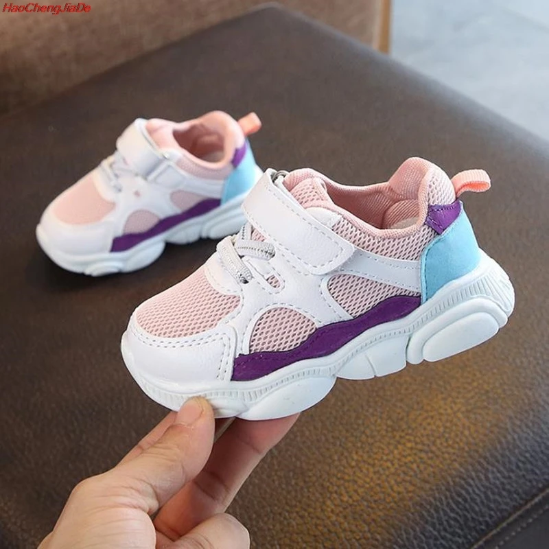 

HaoChengJiaDe Children Sports Shoes Boys Girls Spring Damping Casual Shoes Toddler Slip Patchwork Breathable Sneakers kids shoes