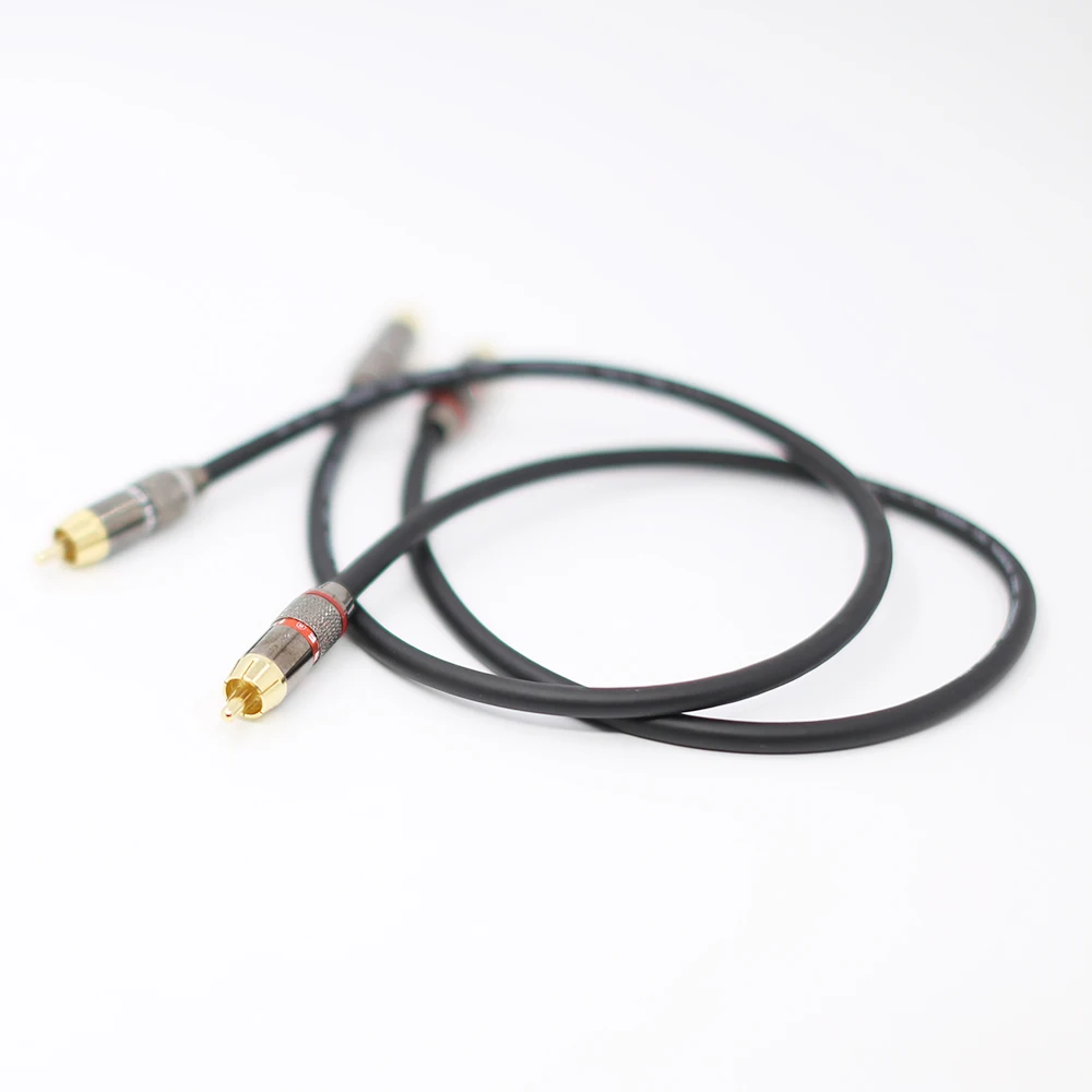 1 пара Hifi OFC A53 RCA кабель для соединения с 24 каратным позолоченным штекером HI End
