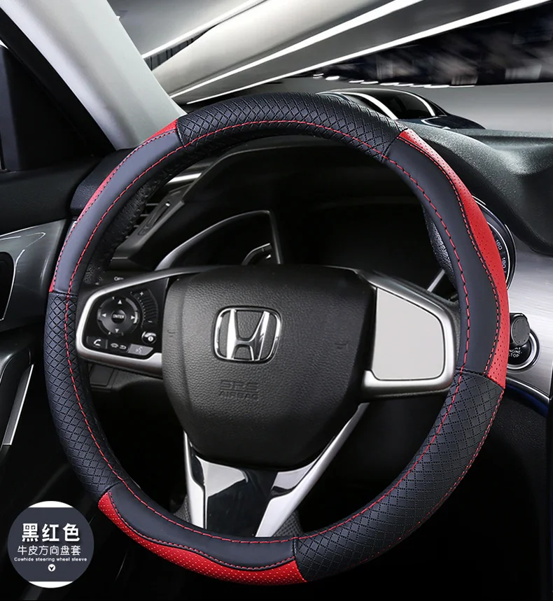 Верхний слой кожаный руль чехлы для honda Accord Amaze Brio City Grace Fit Jazz Insight Inspire Legend N-Box BR-V CR-V