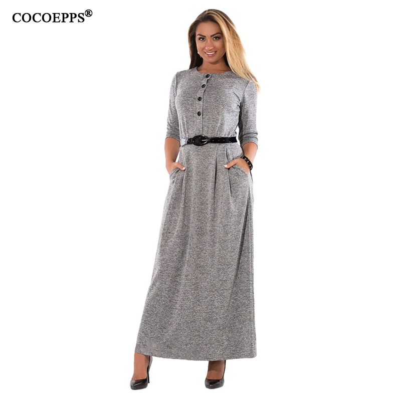 

5XL 6XL Plus Sizes 2019 Autumn Women Dress Winter Big Sizea Office Lady Long Maxi Dress Female Large Size Floor Length Dresses