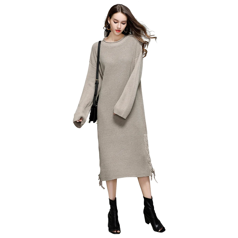 Buy Kenancy Women'S Round Collar Long Sleeved Sweaters