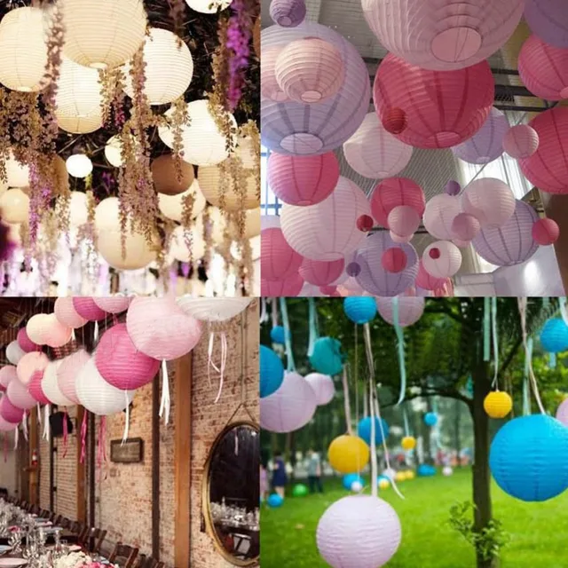 Chinese Traditional Hanging Lanterns Wedding Round Paper Lantern