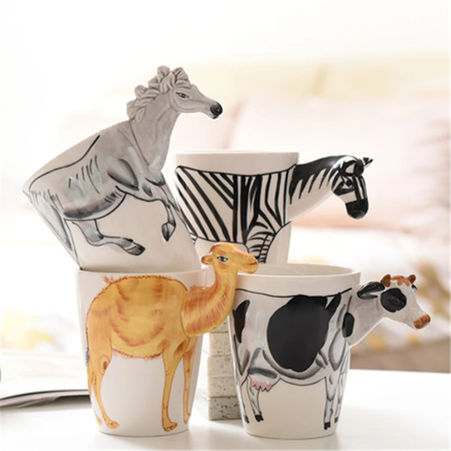 3D Cute Ceramic Animal Coffee Mugs Tea Cup Personalized Caneca Criativa