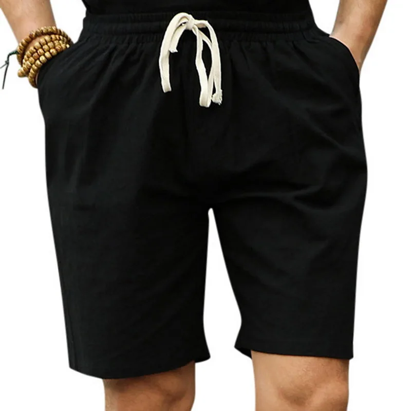 Летние искусственные хлопчатобумажные шорты мужские повседневные шорты удобные домашние шорты мужские однотонные шорты большие размеры 5XL пляжные шорты