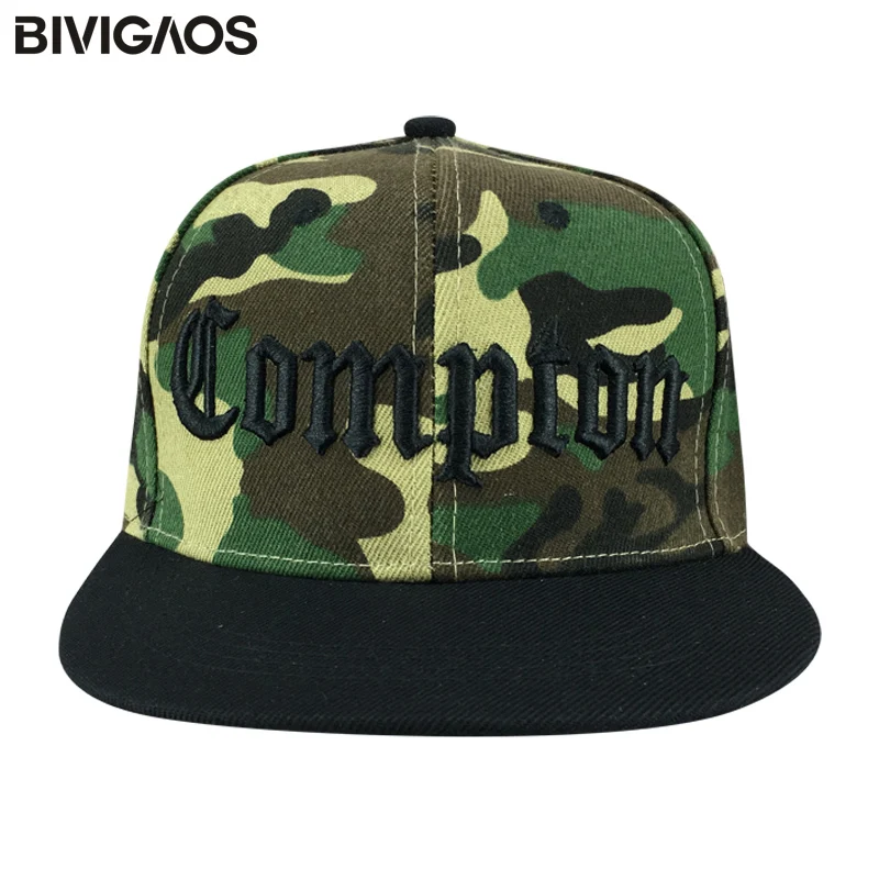 BIVIGAOS камуфляжная бейсболка Compton с вышитыми буквами Повседневные шапки в стиле
