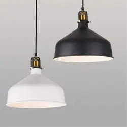 Лофт американский Винтаж металла Открытый Подвесные Светильники держатель лампы E27 Черный/Белый античный подвесной светильник для