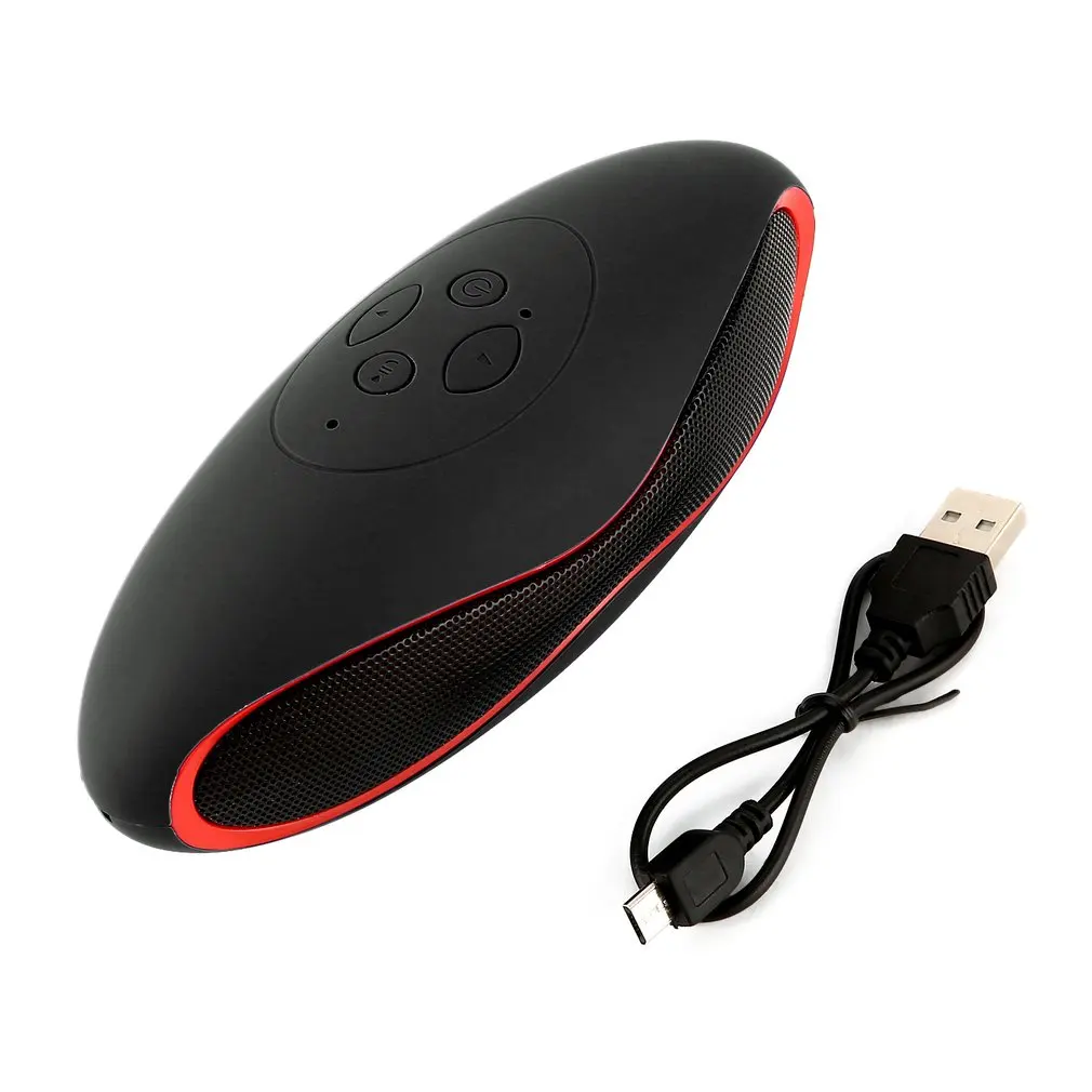 Мини Bluetooth динамик Портативный беспроводной 3D стерео Колонка для басов музыка объемный динамик с микрофоном Поддержка TF USB FM радио Ручной - Цвет: black-red