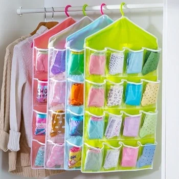 

16 Multi-Pocket Transparent Underwear Socks Storage Bag Easy Closet Organizer Shirt Bag Organizador Camisetas Dolap Organizer