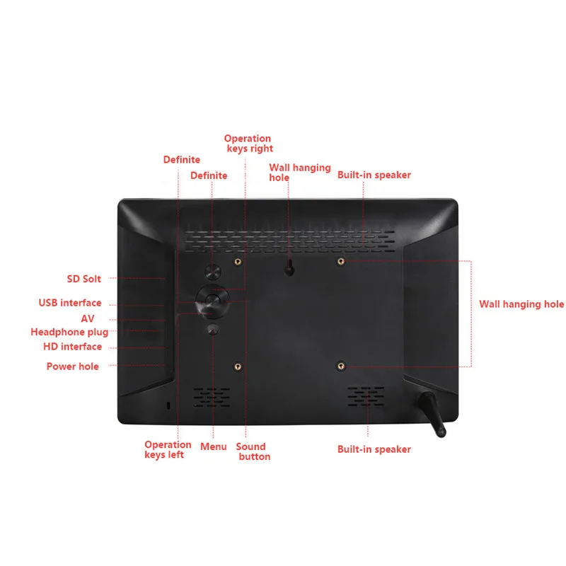 Tycipy 13," фоторамка светодиодный электронные цифровые HD светодиодный Экран фоторамка для музыки Mp3 видео Mp4 с удаленным управление часы