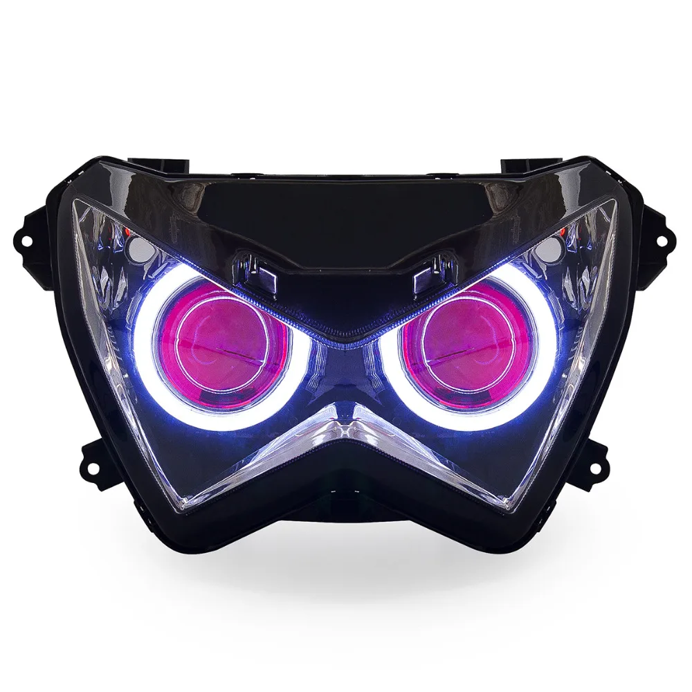 KT Headlight for Kawasaki Z800 2013 2016 LED Angel Eye Red Demon Eye Motorcycle HID Projector