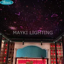Maykit волоконно-оптическое освещение с использованием 10 Вт белый светодиодный волоконно-оптический проектор, с эффектом мерцания и пультом дистанционного управления