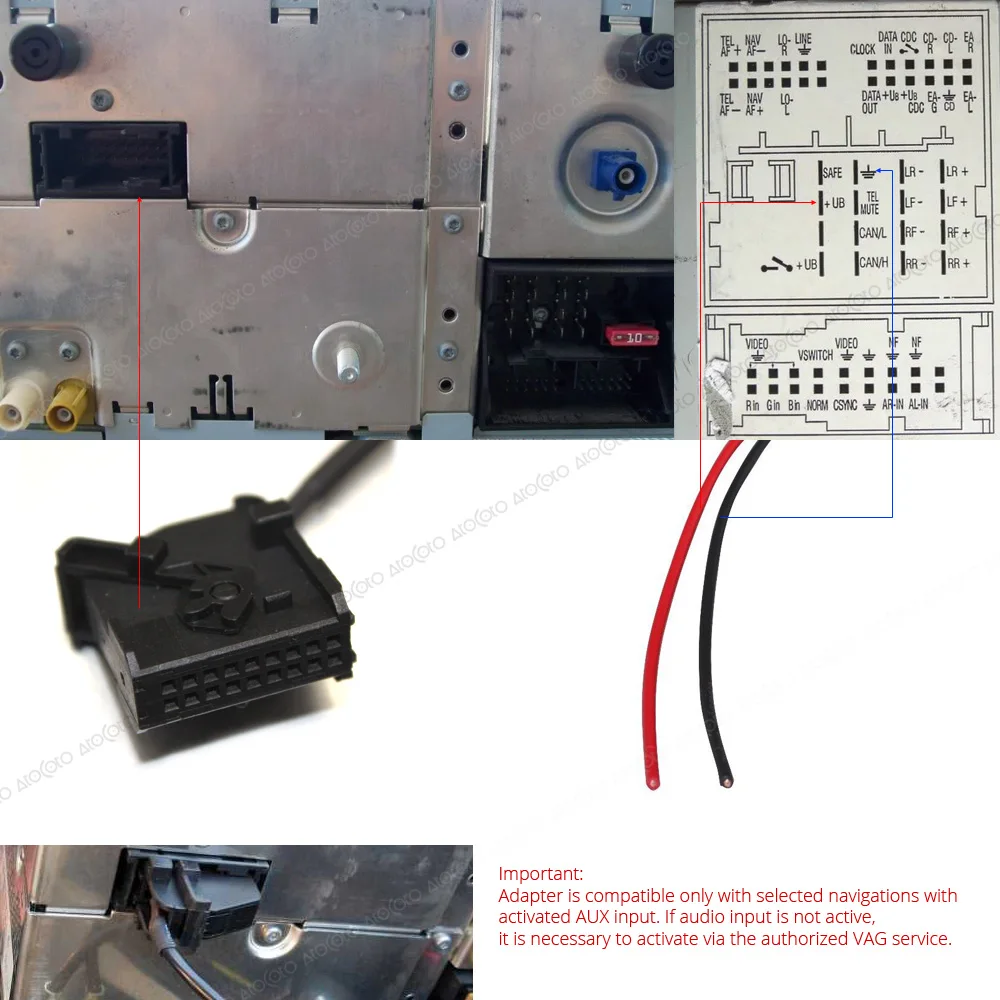 Автомобильный Bluetooth Aux приемник Кабель адаптер для VW Seat Skoda MFD2 RNS2 радио стерео
