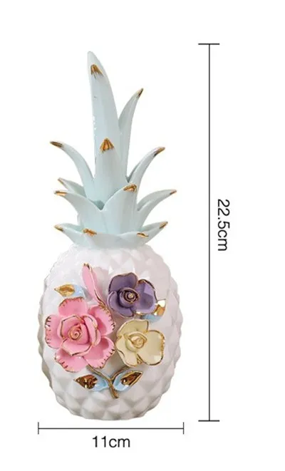 NOOLIM скандинавские стереоскопические цветы креативный керамический орнамент ананас гостиная ресторан винный шкаф декоративные украшения - Цвет: S