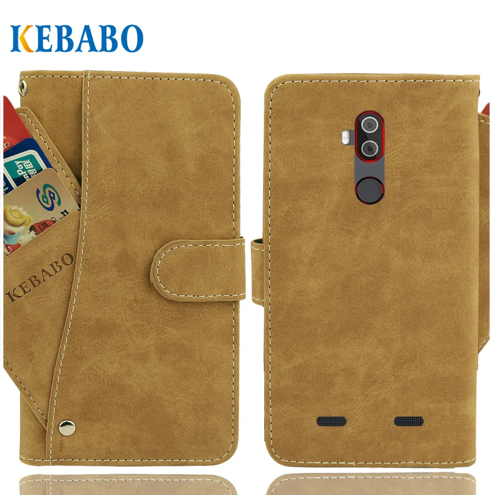 

Vintage Leather Wallet AGM X3 Case 6" Flip Luxury 3 Front Card Slots Cover Magnet Stand Phone Protective Bags