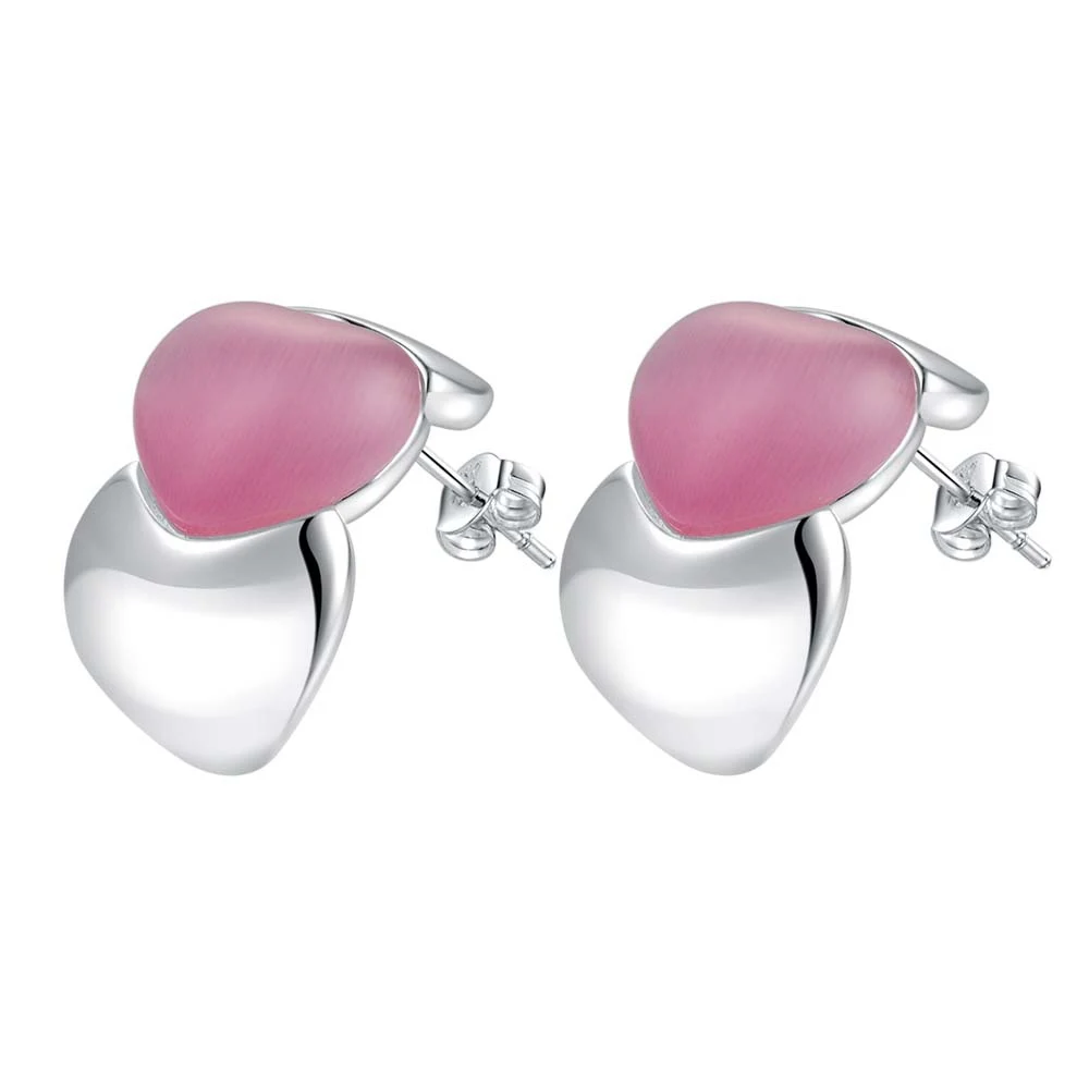 

cute pink love heart zircon high quality Silver Earrings for women fashion jewelry earrings /JTLQXAQZ DXMMFXBF