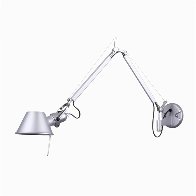 

Nordic Long Arm Painted Metal Industrial Warehouse Lights Fixture Contemporary Design Kitchen Wall Lamp Bathroom Mirror Light