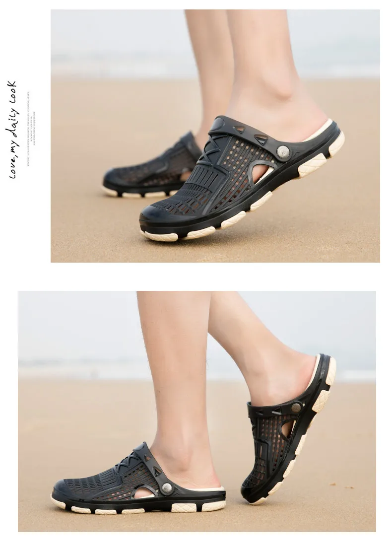Новинка, большие размеры, спортивные сандалии для мужчин, сетчатая вентиляция, пляжные сандалии, легкая мягкая обувь, черная обувь
