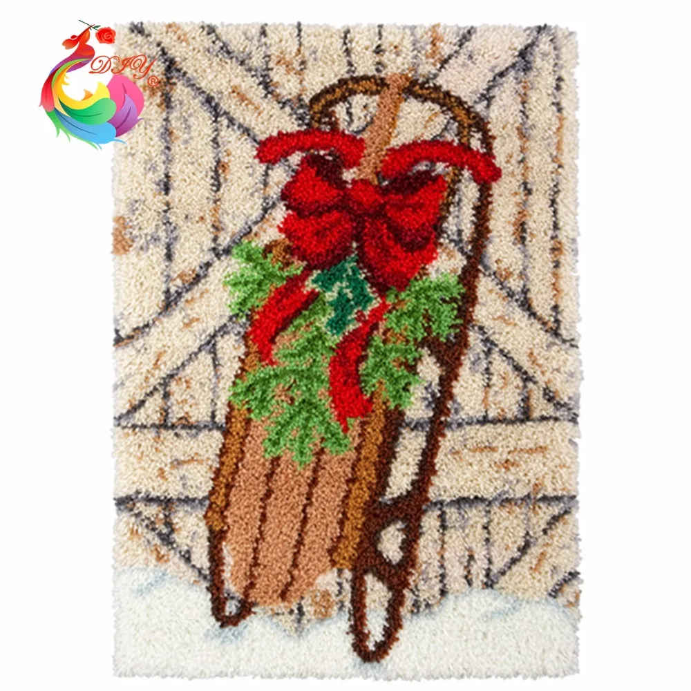 Handmade carpet tool kit in a suitcase Latch hook rug kits crochet