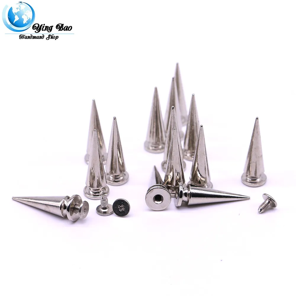 20sets/pack 10mm (Diameter), 25mm (Height)  studs and spikes accessories  cone Punk  Rivets Studs B-05