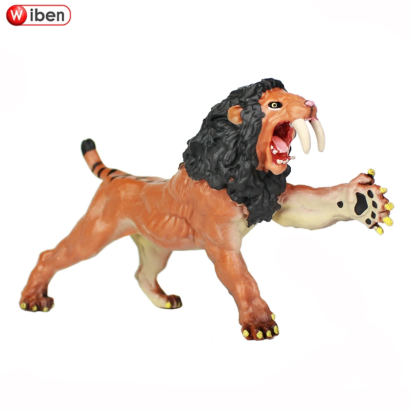 Wiben Ancient Smilodon моделирование Львов модель животного Фигурки игрушек обучающие и