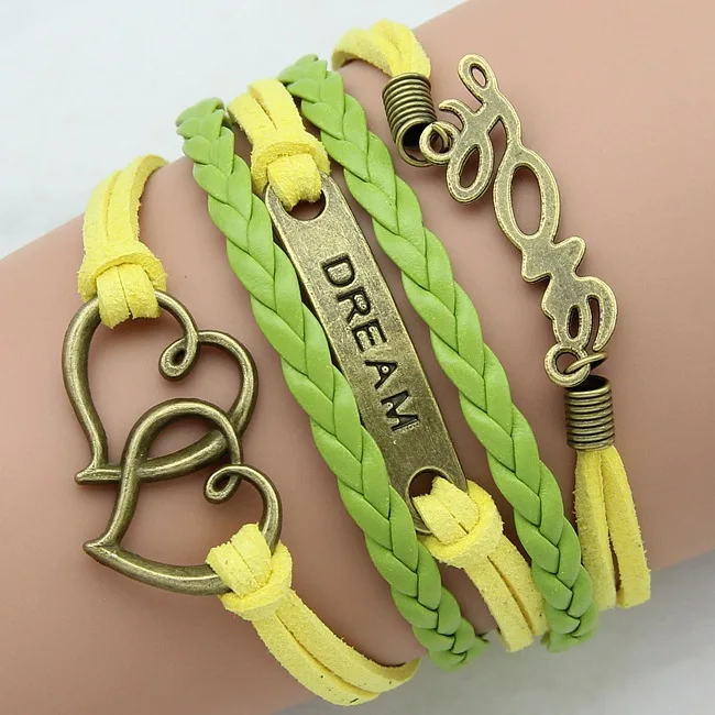 Ms multilayer woven bracelet retro bracelet sell like hot cakes fashion leather braided bracelet free shipping