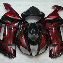Для Kawasaki Zx6r 2007-2008 Пластик Обтекатели 636 Zx-6r 2007 комплект обтекателей для Kawasaki Zx6r 08 черный, красный узор пламени для обтекателя из пластика abs