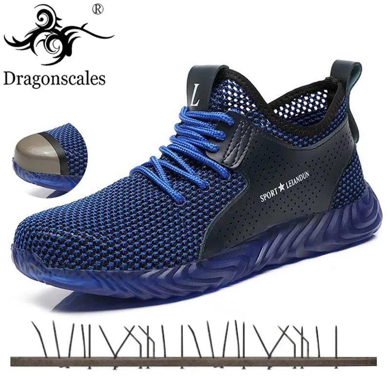 Online Dropshipping zapatos de seguridad para hombre, construcción de punta de acero, calzado de protección ligero 3D, zapatillas de trabajo a prueba de golpes para hombre