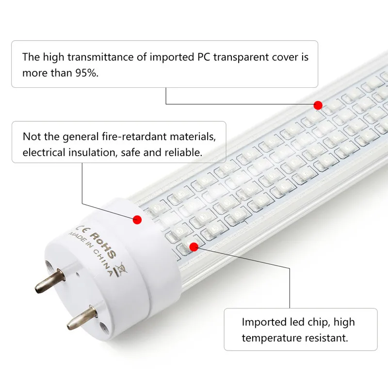 Светодиодный светильник для выращивания, фитолампа Growbox, лампа для аквариума, светодиодная лампа T8, трубчатая фитолампа, полный спектр для комнатных растений, семена цветов, 5 шт