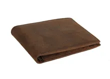 Vintage Short Size Dark Brown Real Genuine Leather Men Wallets Cowhide Crazy Horse Leather Men Purse #MD-J8047