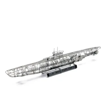 

WW2 1:350 German U Submarine U-BOAT TYPE VIIC Fun 3d Metal Diy Miniature Model Kits Puzzle Toys Children Splicing Hobby Building