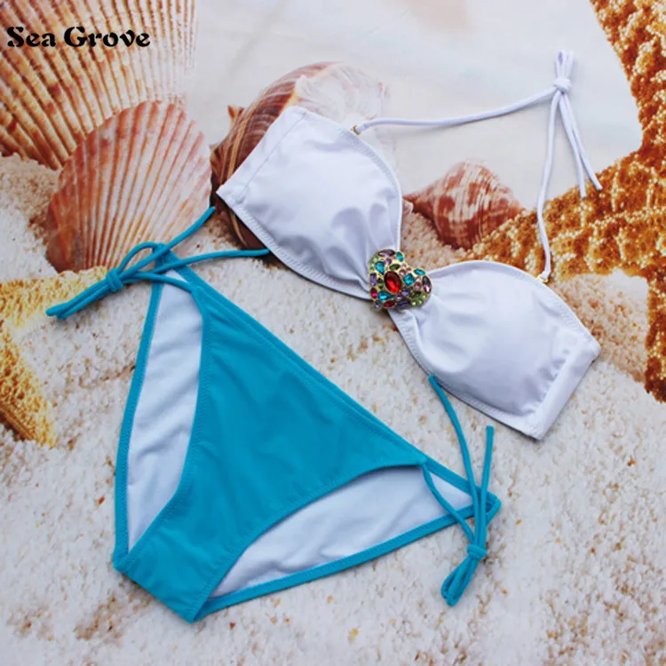 

Swimsuits Bikini Set 2016 New Arrive Women Brand Sexy Rhinestone Swimwear Push up Swimsuit Beachwear Swimwears women