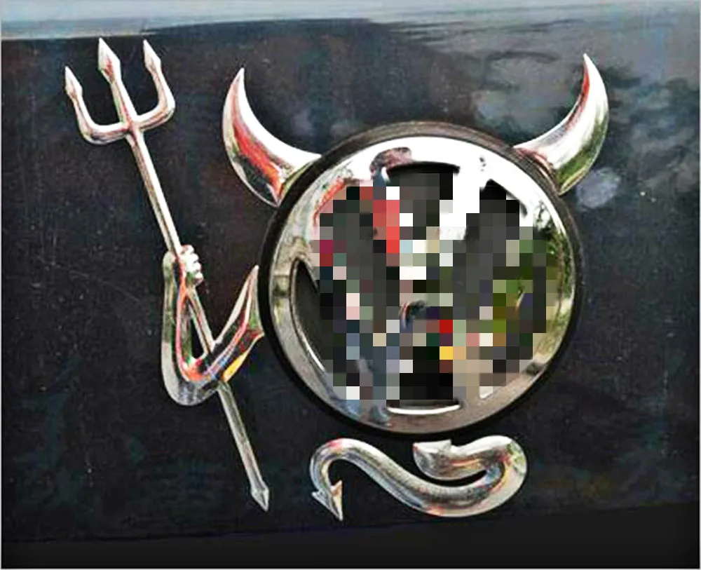 Etie автомобиль-Стайлинг Забавные 3D Дьявол наклейки для автомобиля хвост логотип наклейка для Volkswagen Skoda Nissan Benz Toyota Chevrolet Cruze Bmw Opel