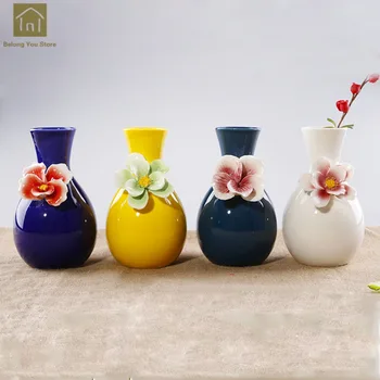 

Ceramic Small Vase For Flower Mini Vaso Decorativo Tabletop Vases Home Wedding Decoration Artificial Flowers Ceramic Vase QAB077