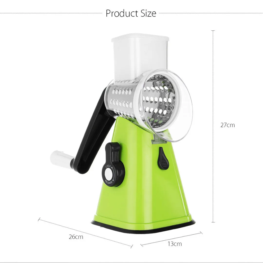 1set 3 in 1 Round Kitchen Fruit Potato Carrot Julienne Grater Cheese Vegetable Slicer Green Red