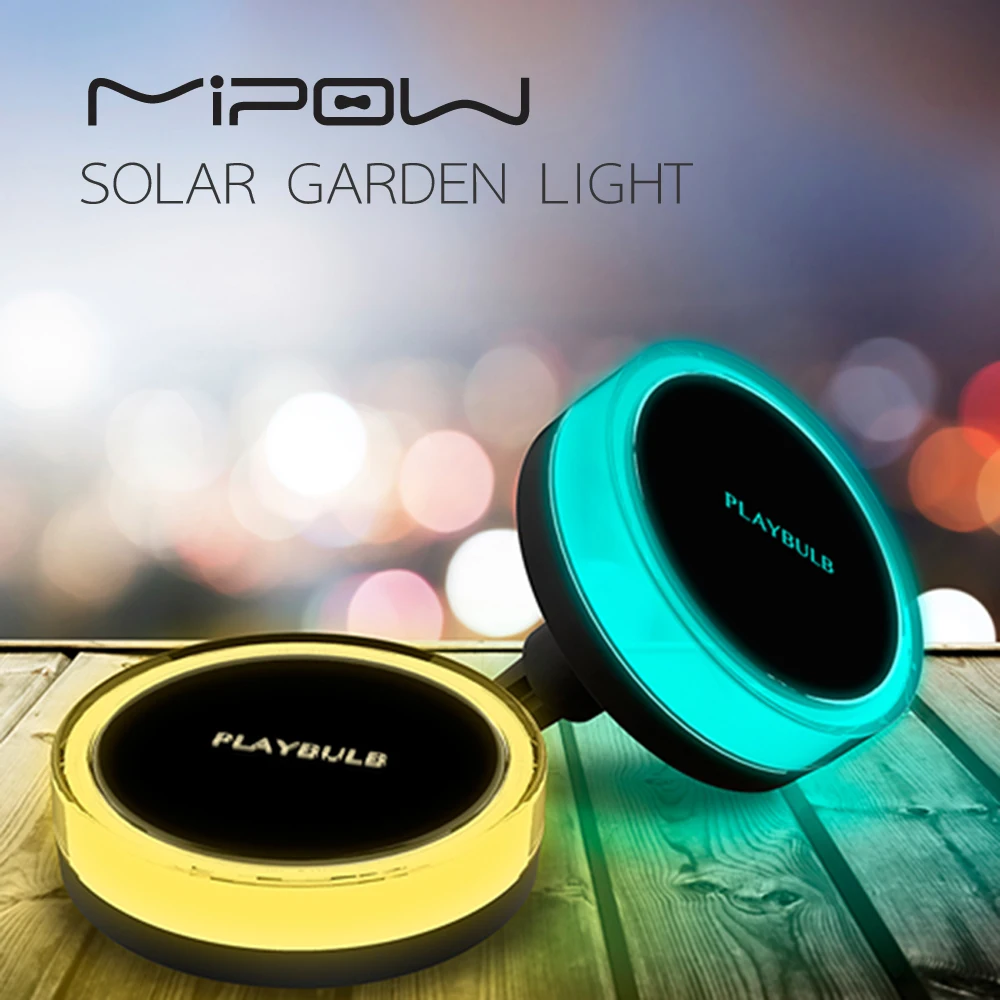 

MIPOW PLAYBULB Waterproof LED Solar Garden Color Smart Light Yard Lawn Outdoor Decor Lamp Free APP Control RGBW Colors Changed