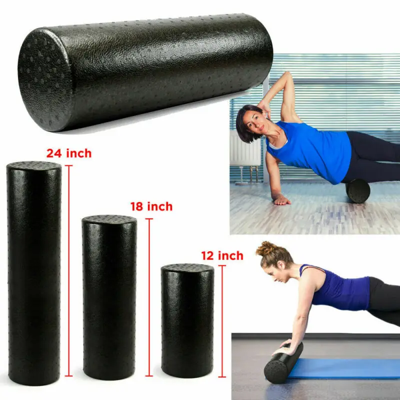 

EVA Yoga Foam Black Extra Firm Roller Physio Back Training Pilates GYM Home Back Exercise Pain Trigger Yoga Massage