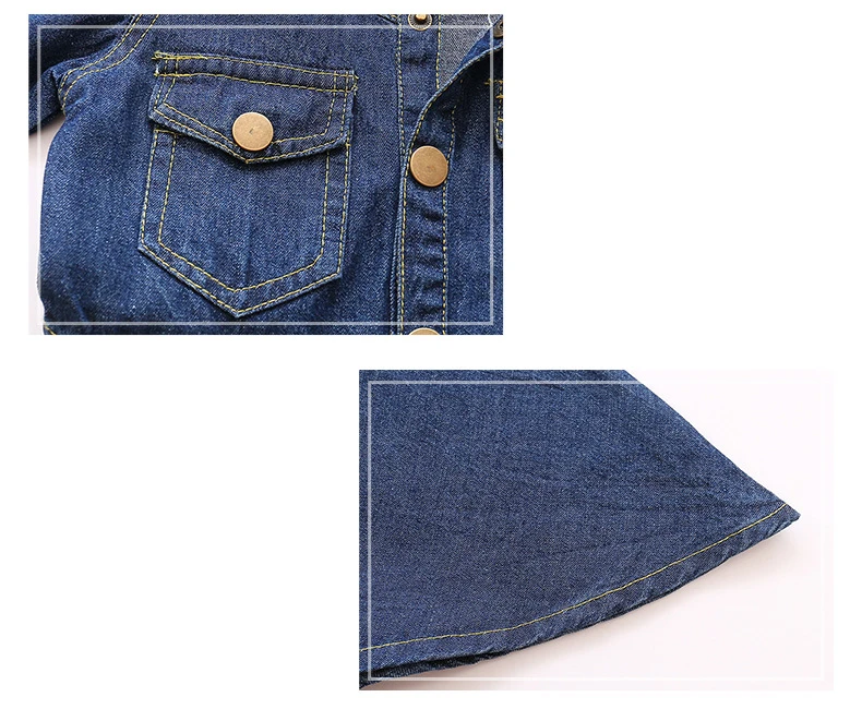 Baby Dresses Girls Children's Toddler Girls Recreational style High-end denim Dresses lapel princess Dress for 3-14Y girls kids clothing (2)