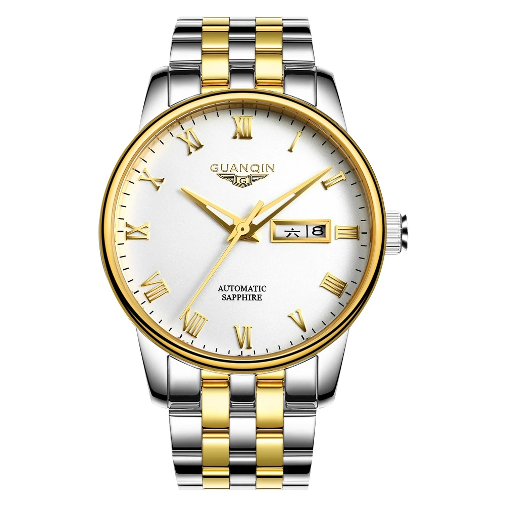 

GUANQIN Men Wrist Watch Luminous Pointers Waterproof Automatic Mechanical Watch