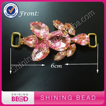 

50 pcs/lot High quality Fashion Rhinestone Pink Acrylic Bikini Connector Rhinestone Buckle For Swimwear Bikini