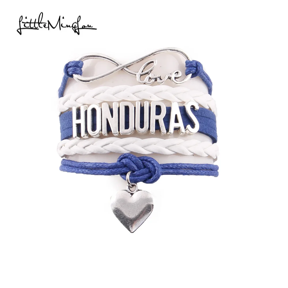 

Little MingLou Infinity love Honduras Bracelet heart charm leather wrap men bracelets & bangles for women jewelry Tourism gift