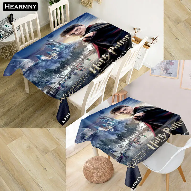 HEARMNY هاري بوتر سماط 3D أكسفورد النسيج مربع/مستطيلة الغبار واقية غطاء الطاولة ل حزب ديكور المنزل التلفزيون يغطي
