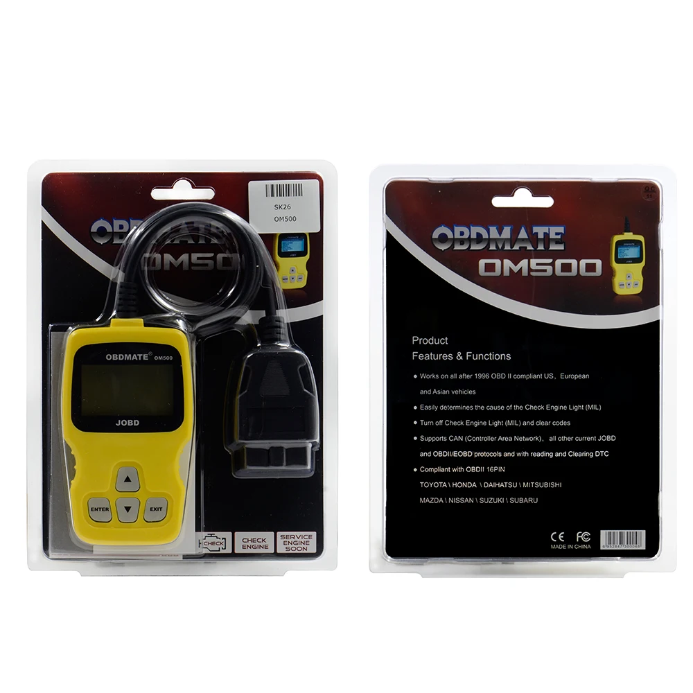 Считыватель кодов OBDMATE OM500 JOBD/OBDII/EOBD автоматический сканер для большинства