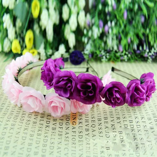 

Lovely Girls Flower Wreath Headwear Hair Decor Headdress Headband