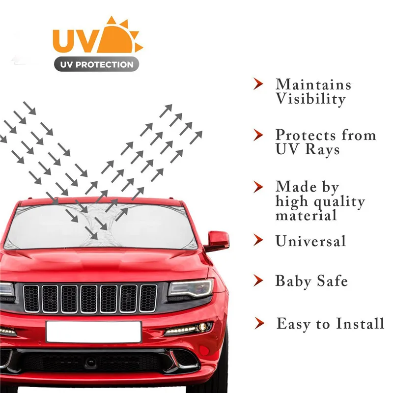 Jumbo Foldable Front Rear Car SUV Window Sun Shade Auto Visor Windshield Cover (13)