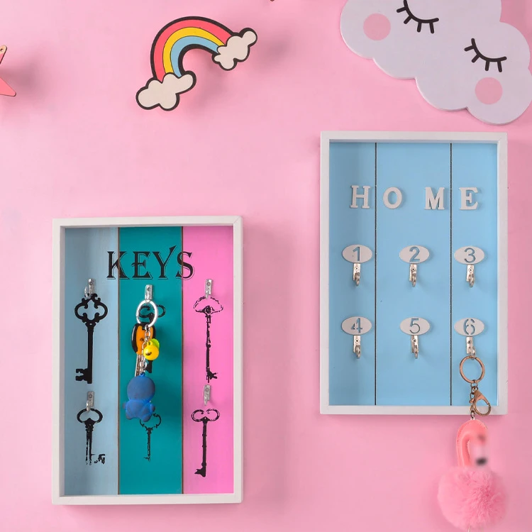 

Wooden Storage Hook For Keys Hanger Shelf Kitchen Organizer Wall Decor Hanging Shelves Wall-Mounted Home Decoration Rack