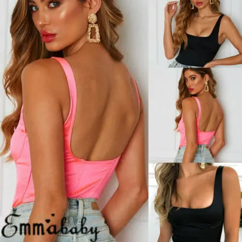 السباغيتي الأشرطة القطع الرقبة عارية الذراعين مثير bodycon ارتداءها 2019 الصيف المرأة الأزياء الجسم الصلبة