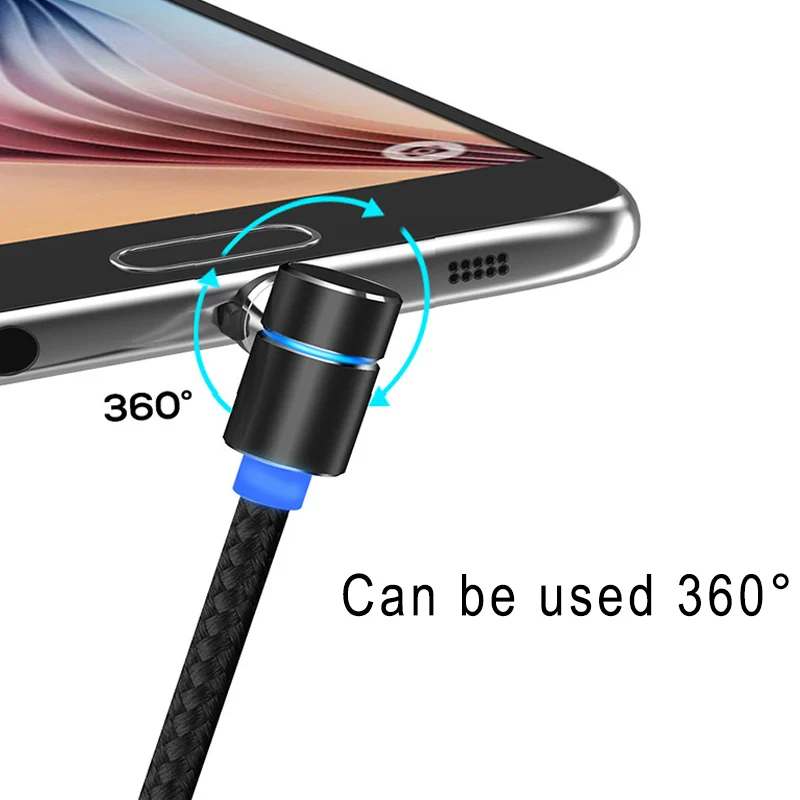 

1 Pcs Magnetic Charging Cable L Shape LED Light 360 Degree for Android Type-c JLRJ88