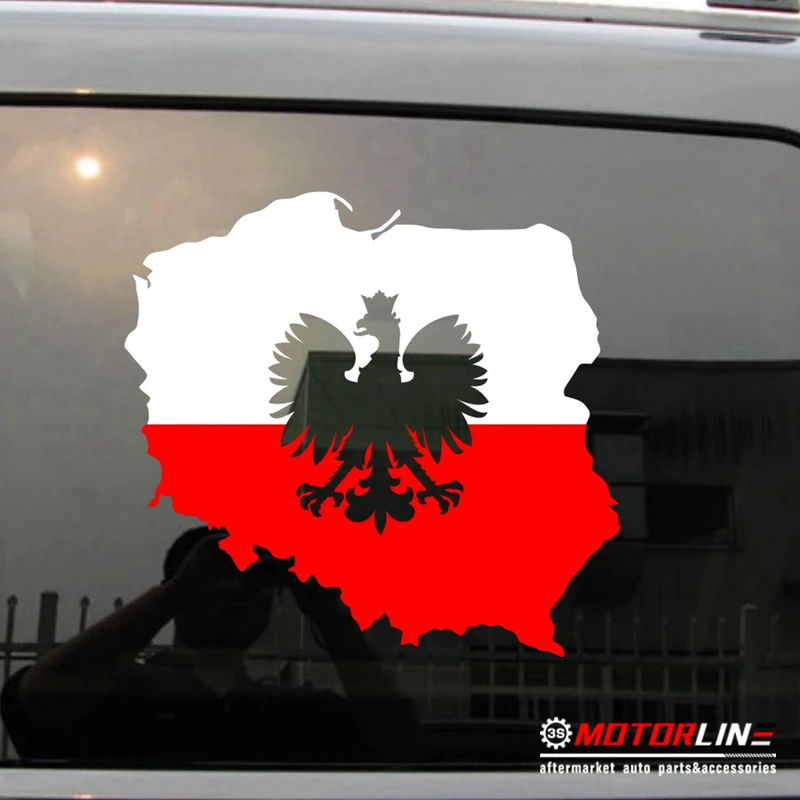 

Map Coat of arms of Poland Decal Sticker Polska Eagle Herb Polski pick size color die cut no background