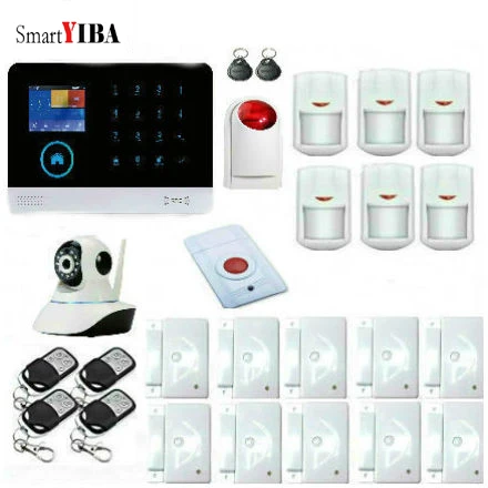 SmartYIBA WiFi 3G SMS Security Alarm System Sensor Detector Spanish Russian Voice Smart Home WIFI Burglar Alarm Video IP Camera SmartYIBA WiFi 3G SMS Security Alarm System Sensor Detector Spanish Russian Voice Smart Home WIFI Burglar Alarm Video IP Camera