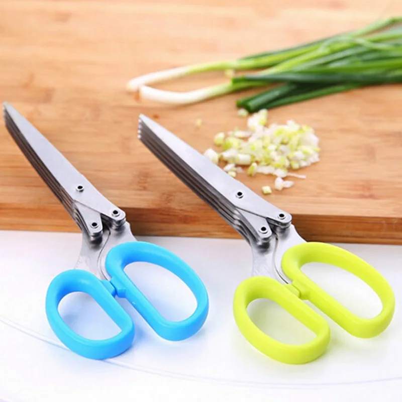 Cushawfamily Новинка 5 слоев нержавеющей стали Кухня нарезанный scallions ножницы с офис